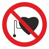 Запрещающие знаки - Запрещается работа (присутствие) людей со стимуляторами сердечной деятельности