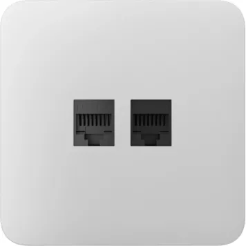 Передня панель для вбудованої інтернет-розетки Ajax SoloCover (LAN) White (126187.317.WH)-0