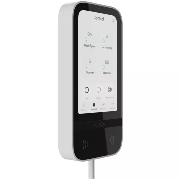 Проводная клавиатура с сенсорным экраном Ajax KeyPad TouchScreen Fibra White (81718.226.WH1)-1