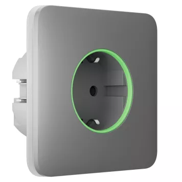 Розумна вбудована розетка з функцією моніторингу споживання електроенергії Ajax Outlet [type F] Jeweller Fog-1