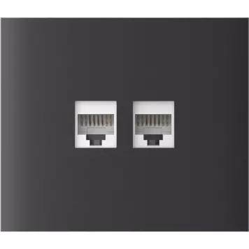 Центральна панель для вбудованої інтернет-розетки Ajax CenterCover (LAN) vertical Graphite (126207.318.GP)-1