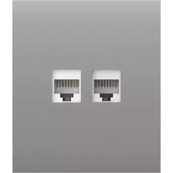 Передня панель для вбудованої інтернет-розетки Ajax CenterCover (LAN) Fog (126200.318.FG)-1