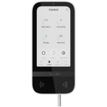 Проводная клавиатура с сенсорным экраном Ajax KeyPad TouchScreen Fibra White (81718.226.WH1)-0