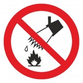 Запрещающие знаки - Запрещается тушить водой