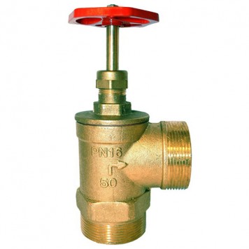 Краны, вентили пожарные - Кран латунный ПК-50 угловой (нар-нар)-0