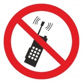 Запрещающие знаки - Запрещается пользоватся мобильным телефоном или переносной радиостанцией