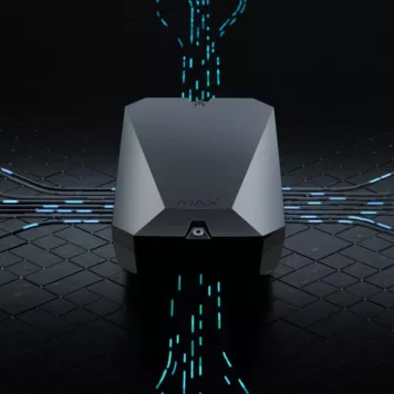 Гибридная централь системы безопасности Ajax FIBRA Hub Hybrid (2G) Black-2