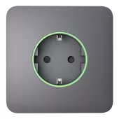 Розумна вбудована розетка з функцією моніторингу споживання електроенергії Ajax Outlet [type F] Jeweller Grey