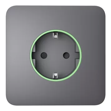 Розумна вбудована розетка з функцією моніторингу споживання електроенергії Ajax Outlet [type F] Jeweller Grey-0