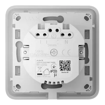 Розумна вбудована розетка з функцією моніторингу споживання електроенергії Ajax Outlet [type F] Jeweller Fog-3
