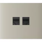 Центральна панель для вбудованої інтернет-розетки Ajax CenterCover (LAN) vertical Ivory (126205.318.IV)