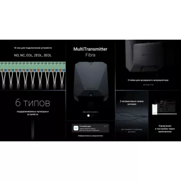 Гибридная централь системы безопасности Ajax FIBRA Hub Hybrid (2G) Black-3