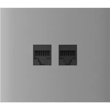 Центральна панель для вбудованої інтернет-розетки Ajax CenterCover (LAN) vertical Fog (126208.318.FG)-0