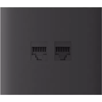 Центральна панель для вбудованої інтернет-розетки Ajax CenterCover (LAN) vertical Graphite (126207.318.GP)-0