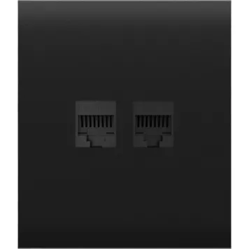 Передня панель для вбудованої інтернет-розетки Ajax CenterCover (LAN) Black (126196.318.BL)-0