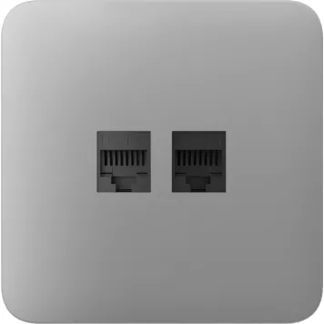 Передня панель для вбудованої інтернет-розетки Ajax SoloCover (LAN) Fog (126192.317.FG)-0