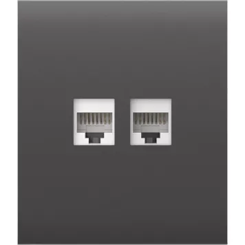 Передня панель для вбудованої інтернет-розетки Ajax CenterCover (LAN) Grey (126198.318.GR)-1
