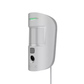 Проволочный датчик движения Ajax MotionCam Fibra (PhOD) с поддержкой фотоверификации тревог, функций «Фото по запросу» и «Фото по сценарию» White (53772.169.WH1)-1