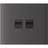 Центральна панель для вбудованої інтернет-розетки Ajax CenterCover (LAN) vertical Grey (126206.318.GR)