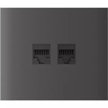 Центральна панель для вбудованої інтернет-розетки Ajax CenterCover (LAN) vertical Grey (126206.318.GR)-0
