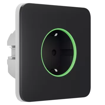 Розумна вбудована розетка з функцією моніторингу споживання електроенергії Ajax Outlet [type F] Jeweller Graphite-1