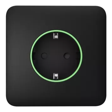 Розумна вбудована розетка з функцією моніторингу споживання електроенергії Ajax Outlet [type F] Jeweller Black-0