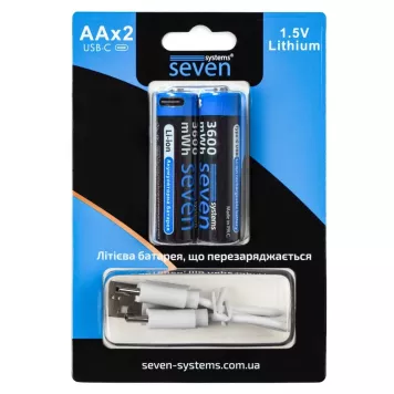 Акумулятор SEVEN AA 1.5V Li-ion 2 шт. (SEVENAA1.5VLi-ion2)-0