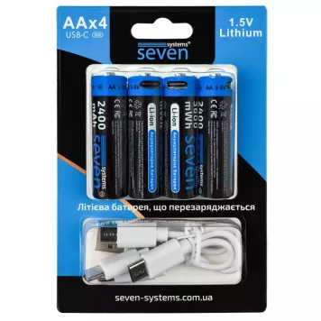 Акумулятор SEVEN AA 1.5V Li-ion 4 шт (SEVENAA1.5VLi-ion4)-0