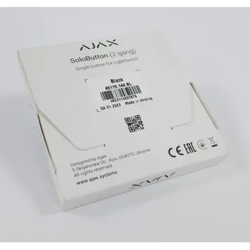 (Уценка) Кнопка для двухклавишного выключателя Ajax SoloButton (2-gang) Black-1