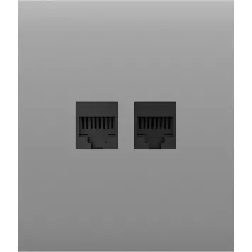 Передня панель для вбудованої інтернет-розетки Ajax CenterCover (LAN) Fog (126200.318.FG)-0