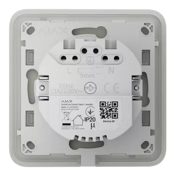 Розумна вбудована розетка з функцією моніторингу споживання електроенергії Ajax Outlet [type F] Jeweller Oyster-2