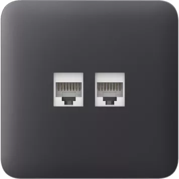 Передня панель для вбудованої інтернет-розетки Ajax SoloCover (LAN) Graphite (126191.317.GP)-1