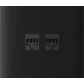 Центральна панель для вбудованої інтернет-розетки Ajax CenterCover (LAN) vertical Black (126204.318.BL)-0
