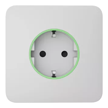 Розумна вбудована розетка з функцією моніторингу споживання електроенергії Ajax Outlet [type F] Jeweller White-0