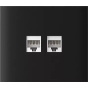 Центральна панель для вбудованої інтернет-розетки Ajax CenterCover (LAN) vertical Black (126204.318.BL)-1