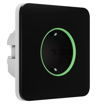 Розумна вбудована розетка з функцією моніторингу споживання електроенергії Ajax Outlet [type F] Jeweller Black-1