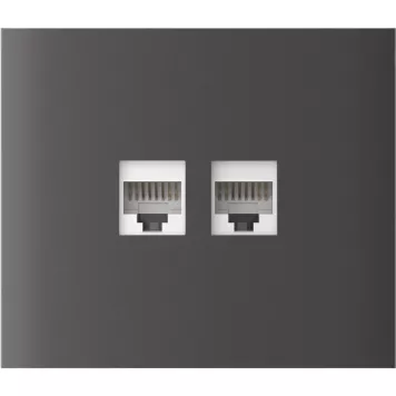 Центральна панель для вбудованої інтернет-розетки Ajax CenterCover (LAN) vertical Grey (126206.318.GR)-1