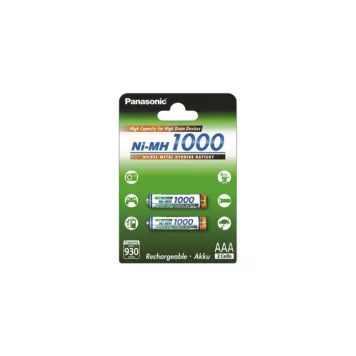 Акумулятор Panasonic High Capacity AAA 1000 mAh 2BP NI-MH (BK-4HGAE / 2BE) Panasonic 12323-0