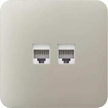 Передня панель для вбудованої інтернет-розетки Ajax SoloCover (LAN) Ivory (126189.317.IV)-1