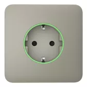 Розумна вбудована розетка з функцією моніторингу споживання електроенергії Ajax Outlet [type F] Jeweller Olive