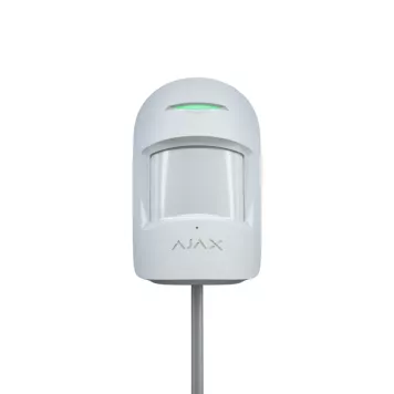 Проводной датчик движения и разбития стекла Ajax CombiProtect Fibra White (44391.06.WH1)-0