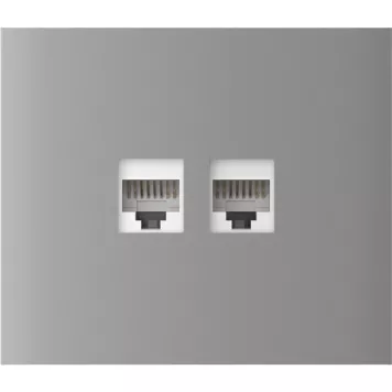 Центральна панель для вбудованої інтернет-розетки Ajax CenterCover (LAN) vertical Fog (126208.318.FG)-1