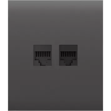 Передня панель для вбудованої інтернет-розетки Ajax CenterCover (LAN) Grey (126198.318.GR)-0