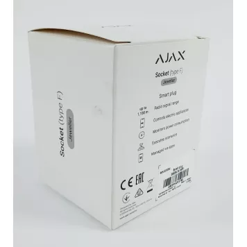 (Уценка) Радиоуправляемая умная розетка со счетчиком энергопотребления Ajax Socket White-1