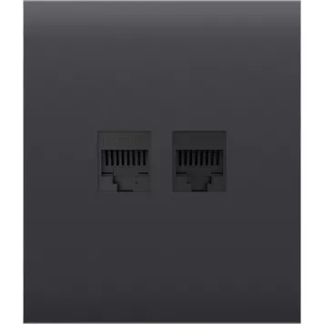 Передня панель для вбудованої інтернет-розетки Ajax CenterCover (LAN) Graphite (126199.318.GP)-0