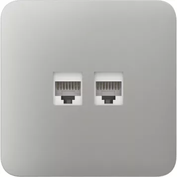 Передня панель для вбудованої інтернет-розетки Ajax SoloCover (LAN) Oyster (126193.317.OY)-1