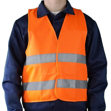 Жилет сигнальний з горизонтальними світловідбивними стрічками розмір L (артикул: 000072450)-0
