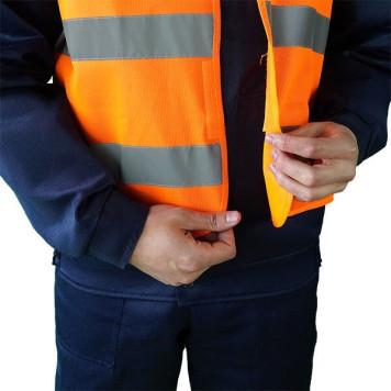 Жилет сигнальний з горизонтальними світловідбивними стрічками розмір L (артикул: 000072450)-3