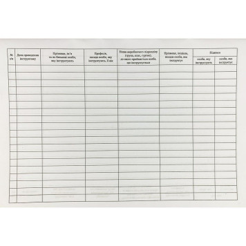 Журнал реєстрації вступного інструктажу з питань охорони праці (артикул: 000014232)-1