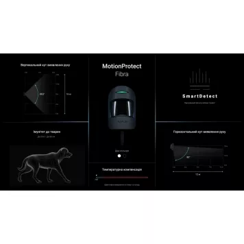 Проводной датчик движения Ajax MotionProtect Fibra Black-3